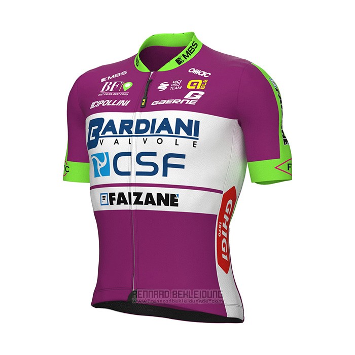 2022 Fahrradbekleidung Bardiani Csf Volett Trikot Kurzarm und Tragerhose - zum Schließen ins Bild klicken